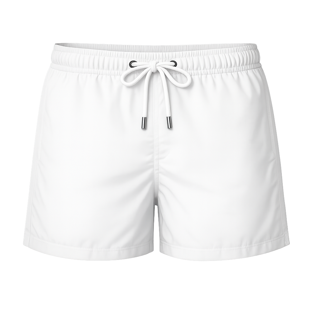 White swim trunks mockup